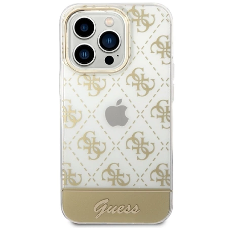 Guess GUHCP14LHG4MHG iPhone 14 Pro 6,1" złoty/gold hardcase 4G Pattern Script