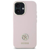 Original Case IPHONE 16 Guess Hardcase Silicone Logo Strass 4G (GUHCP16SM4DGPP) light pink