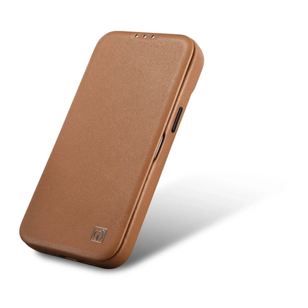 iCarer CE Premium Leather Folio Case iPhone 14 Pro Magnetic Flip Leather Folio Case MagSafe braun (WMI14220714-BN)