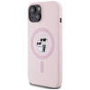 Karl Lagerfeld Silicone Karl&amp;Choupette MagSafe iPhone 15 Case - Pink