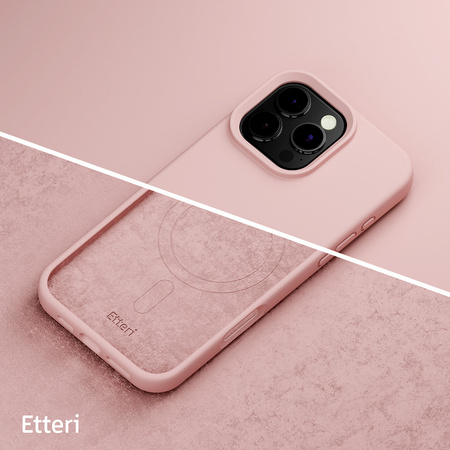 Nakładka Etteri Silicone Mag do iPhone 16 Pro Max 6,9" jasnoróżowa