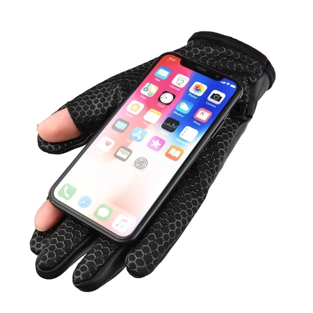 Isolierte, rutschfeste Telefonhandschuhe für Herren – Schwarz