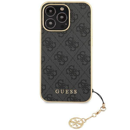 Guess GUHCP15LGF4GGR iPhone 15 Pro 6,1&quot; grau/graues Hardcase 4G Charms Collection