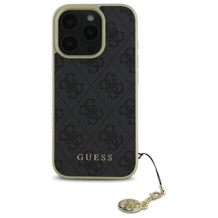 Original Case IPHONE 16 PRO MAX Guess Hardcase 4G Charms Collection (GUHCP16XGF4GGR) black