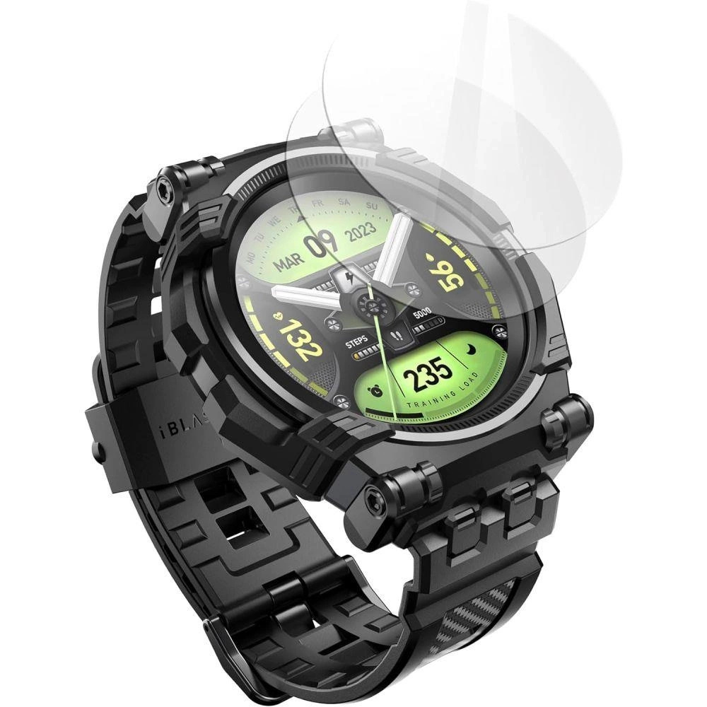 Zestaw Supcase IBLSN ArmorBox etui, pasek i szkło na Samsung Galaxy Watch 6 Classic (47 mm) - czarny