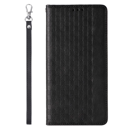 Magnet Strap Case Case for iPhone 14 Plus Flip Wallet Mini Lanyard Stand Black