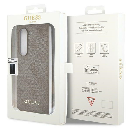 Original Handyhülle SAMSUNG GALAXY Z FOLD 5 Guess Hardcase 4G Charms Collection (GUHCZFD5GF4GBR) braun