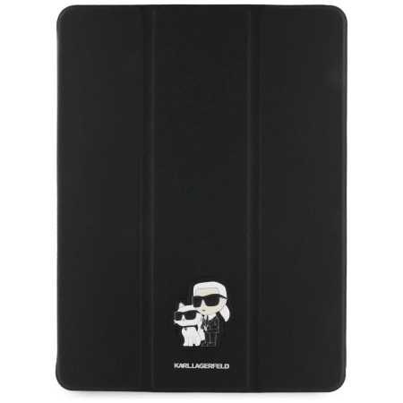 Karl Lagerfeld Saffiano Magnetic Karl &amp; Choupette iPad Air 13&quot; 2024 Book Cover Case - Black