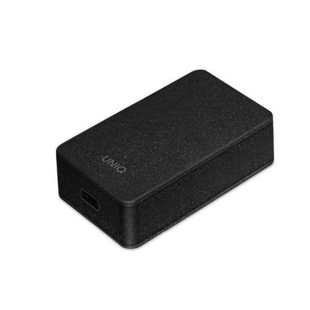 UNIQ Ład. siec. Versa Slim  USB-C PD 18W + kabel USB-C na USB-C czarny/charcoal black (LITHOS Collective)