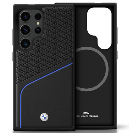 Schutzhülle SAMSUNG GALAXY S25 ULTRA BMW Leather Textured & Smooth MagSafe schwarz