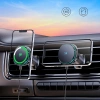 Wozinsky WCT5-Q6S2Y Autohalterung mit Qi/MagSafe 15W induktivem Ladegerät für Lüftungsgitter mit Ventilator - Schwarz