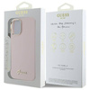 Original Case IPHONE 16 PLUS Guess Hardcase Silicone Script Metal Logo & Frame (GUHCP16MSMBSLP) pink