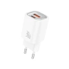 FONENG wall charger EU71 PD 30W 1xUSB-C + 1xUSB QC3.0 + cable USB-C - USB-C White