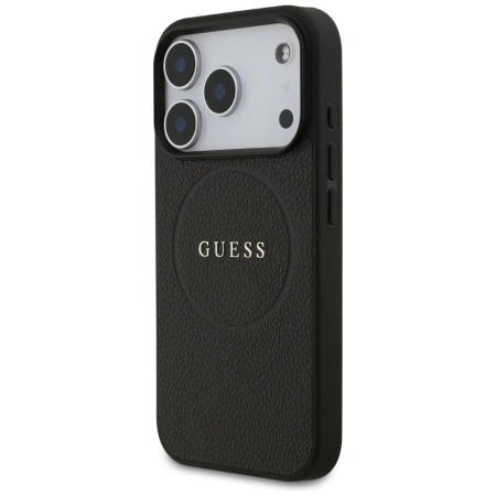 Etui Guess Grained Ring MagSafe do iPhone 17 Pro - czarne