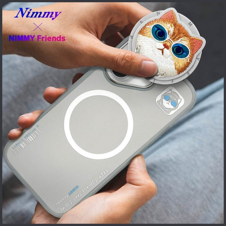 Etui Nimmy Glasses Cool Cat MagSafe do    iPhone 16 szary