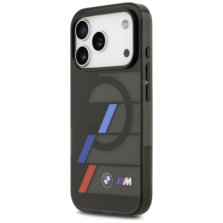 BMW M IML Metal Buttons Tricolor Lines MagSafe Case for iPhone 17 Pro - Black
