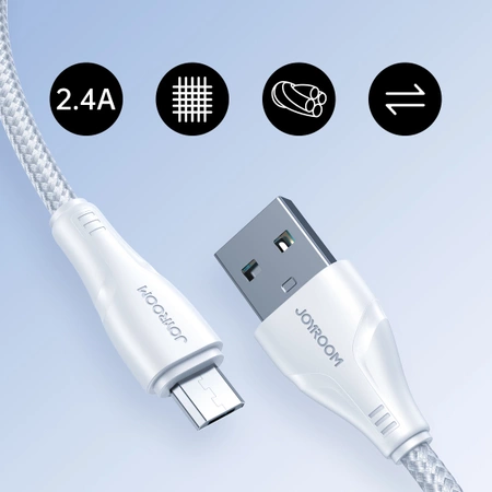 Joyroom USB-Kabel - Micro-USB 2.4A Surpass-Serie für schnelles Aufladen und Datenübertragung 2 m weiß (S-UM018A11)