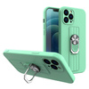 Ring Case silicone case with finger grip and stand for Samsung Galaxy S21 Ultra 5G mint