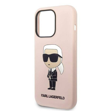 Karl Lagerfeld nakładka do iPhone 14 Pro Max 6,7" KLHCP14XSNIKBCP różowa hardcase Silicone Ikonik