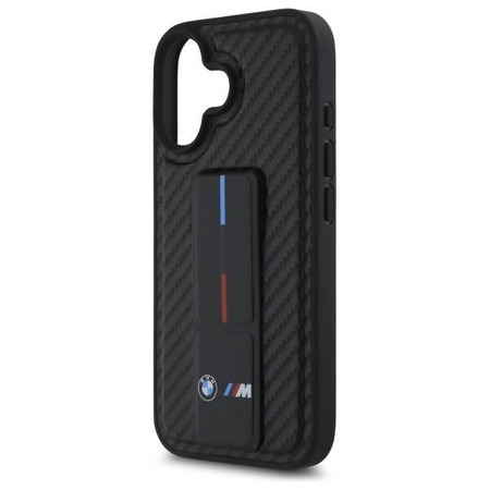 BMW nakładka do iPhone 16 6,1" BMHCP16SGSPCCK Hardcase M Grip Stand Smooth and Carbon czarna