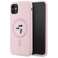 Karl Lagerfeld Silicone Karl&amp;Choupette MagSafe iPhone 11 Case - Pink