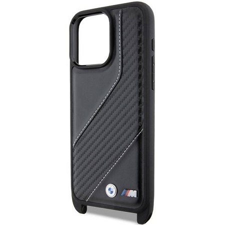BMW M Edition Carbon Stripe &amp; Strap Hülle für iPhone 15 Pro – Schwarz