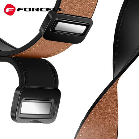 Pasek do Samsung Galaxy Watch Forcell F-Design FS20 magnetyczny skóra ekologiczna 20 mm brązowy