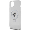 Original Handyhülle IPHONE 15 PLUS / 14 PLUS Karl Lagerfeld Hardcase Ring Stand Karl&Choupettte MagSafe weiß