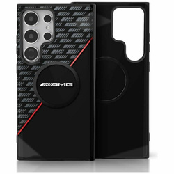 Original Handyhülle SAMSUNG GALAXY S25 ULTRA AMG Double Layer Rhombs MagSafe Schwarz und Rot