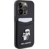 Etui Karl Lagerfeld Saffiano Cardslot Karl&Choupette Metal Pin do iPhone 15 Pro - czarne