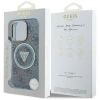 Guess IML Metal Glitter 4G Circle Triangle MagSafe Case for iPhone 16 Pro - Blue
