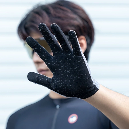 Rockbros Atmungsaktive Vollfinger-Fahrradhandschuhe, Größe: XL - Grau