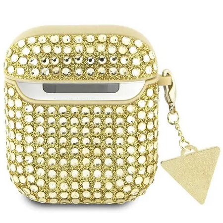 Guess GUA2HDGTPD AirPods 1/2 Cover Gold/Gold Strass Dreieck Charm