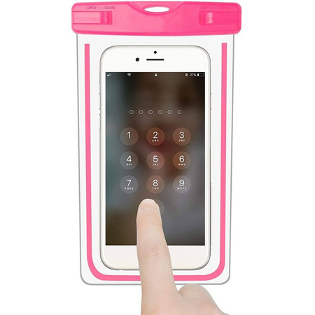 Etui Wodoodporne 7" Nieprzemakająca Saszetka na Telefon Komórkowy / Smartfon WC04 różowe