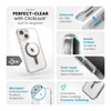 Speck Presidio Perfect-Clear ClickLock & Magsafe - Etui iPhone 15 / iPhone 14 / iPhone 13 (Clear / Chrome Finish / Serene Silver)