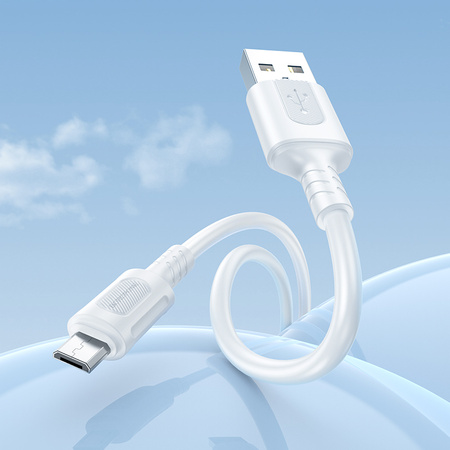 Borofone Kabel BX111 Feliz - USB na Micro USB - 2,4A 1 metr biały
