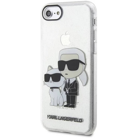 Karl Lagerfeld nakładka do iPhone 7 / 8 / SE KLHCI8HNKCTGT transparentne hardcase IML Glitter NFT Karl&Choupette