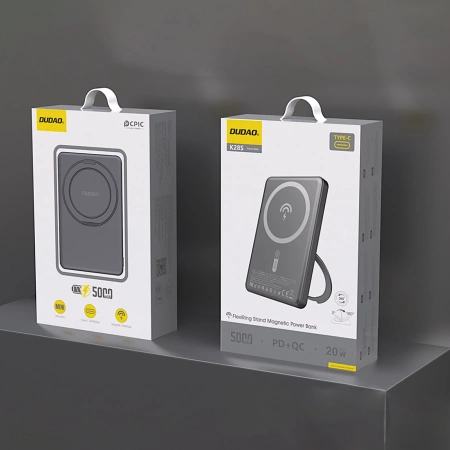 Dudao K28S 20W PD 5000mAh Powerbank with MagSafe and Stand - Gray