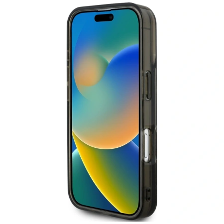 Etui Karl Lagerfeld Liquid Glitter Choupette Logo na iPhone 16 - czarne