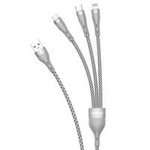 Dudao 3w1 kabel USB - Lightning / microUSB/ USB Typ C 65W 1,2m szary (L20X)