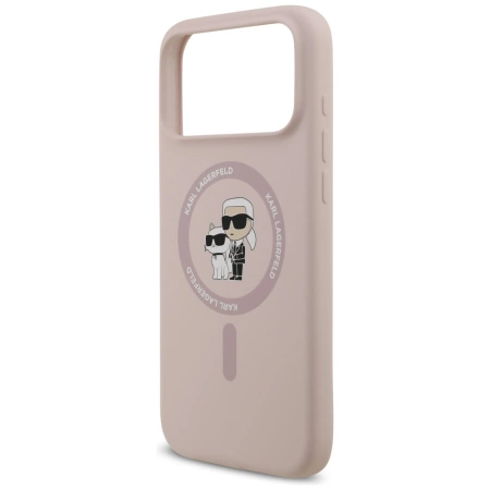 Karl Lagerfeld Silikon Karl&amp;Choupette Ring MagSafe Case für iPhone 17 Pro Max - Pink