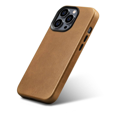 iCarer Oil Wax Premium Leather Case skórzane etui iPhone 14 Pro magnetyczne z MagSafe brązowy (WMI14220702-TN)