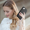 iCarer Case Leather pokrowiec etui z naturalnej skóry do iPhone 14 Plus czarny (kompatybilne z MagSafe)