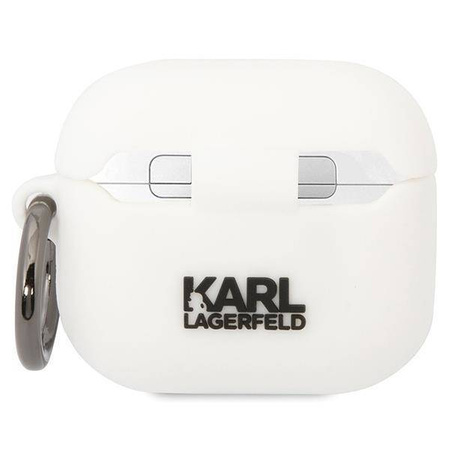 Oryginalne Etui APPLE AIRPODS 3 Karl Lagerfeld Silicone Karl & Choupette (KLACA3SILKCW) białe