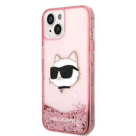 Karl Lagerfeld Liquid Glitter NFT Choupette Head - Etui iPhone 14 Plus (różowy)