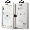 Original Case IPHONE 15 PLUS Karl Lagerfeld Hardcase IML Metal Karl Head MagSafe white