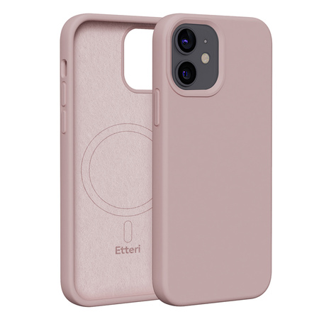 Nakładka Etteri Silicone Mag do iPhone 12 / 12 Pro 6,1" jasnoróżowa