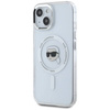 Original Case IPHONE 15 PLUS Karl Lagerfeld Hardcase IML Metal Karl Head MagSafe white