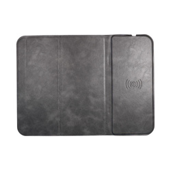 Podkładka pod mysz + ładowarka indykcyjna 15W OJD-82 brązowa/szara