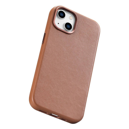iCarer Case Leather genuine leather case for iPhone 14 Plus braun () (MagSafe compatible)